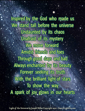 light of the universe poem image